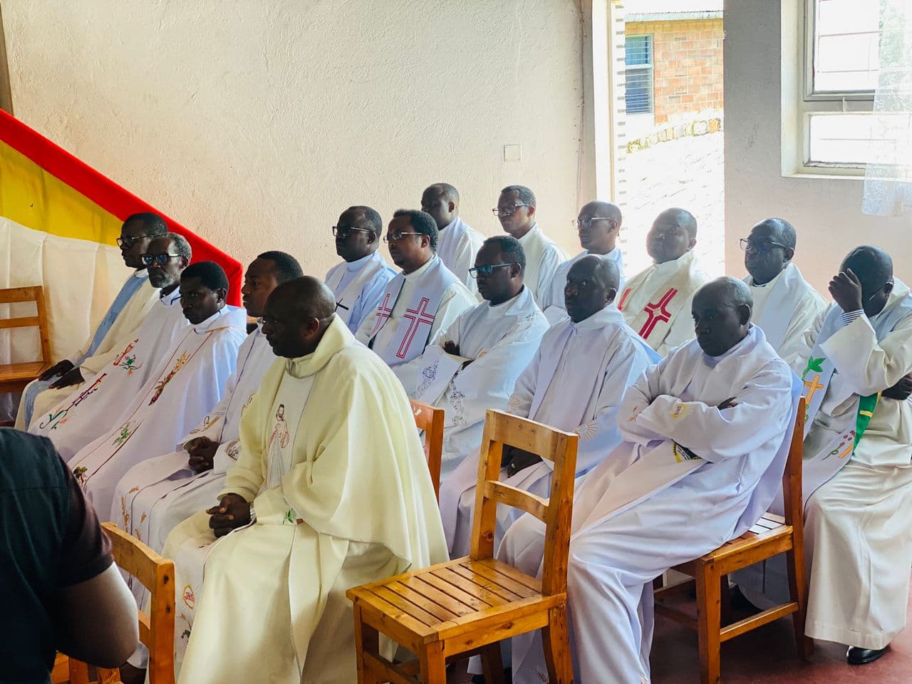 Formators and priests gathered during a celebration